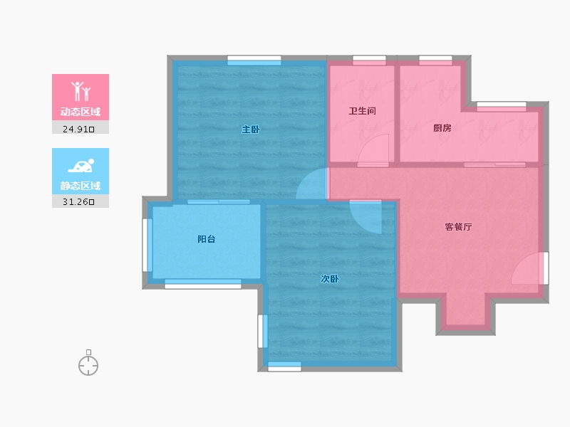 上海-上海市-罗山四村社区-50.82-户型库-动静分区