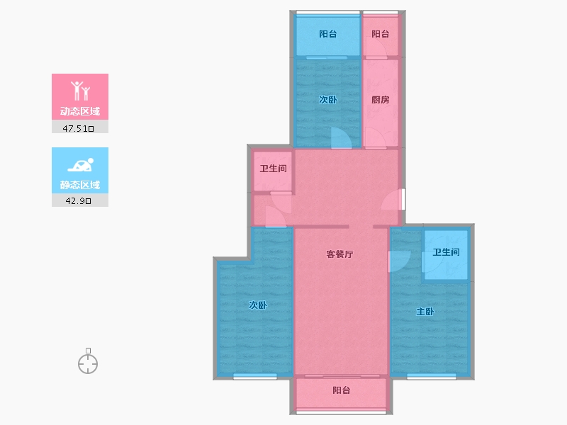 北京-北京市-花园小区-82.40-户型库-动静分区