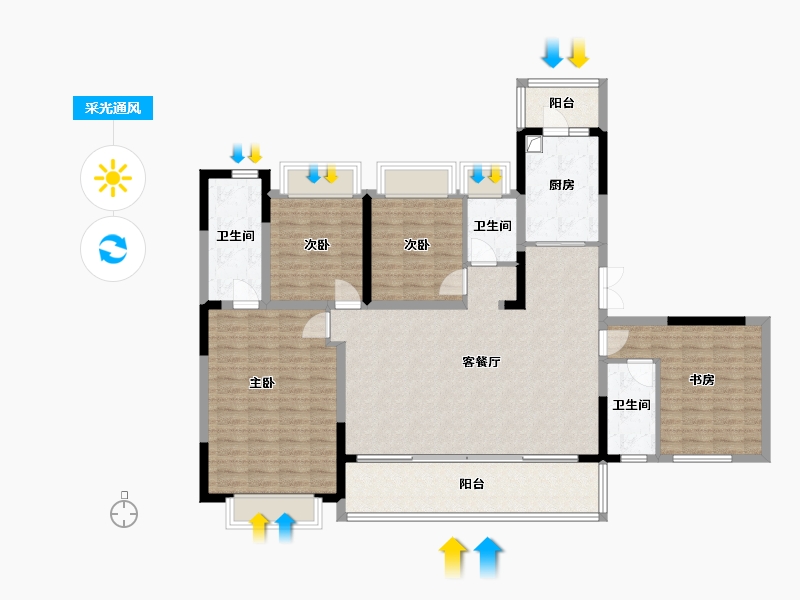 四川省-成都市-懿林语-134.40-户型库-采光通风