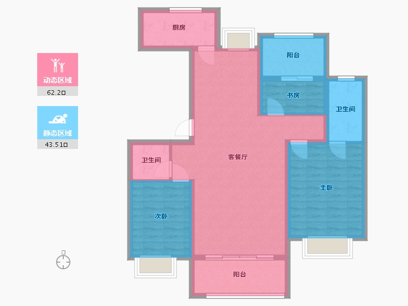 福建省-三明市-荣昌小区-90.60-户型库-动静分区