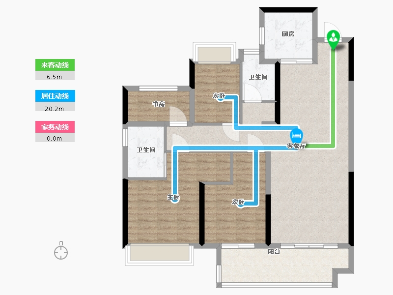 江苏省-淮安市-淮府-106.40-户型库-动静线