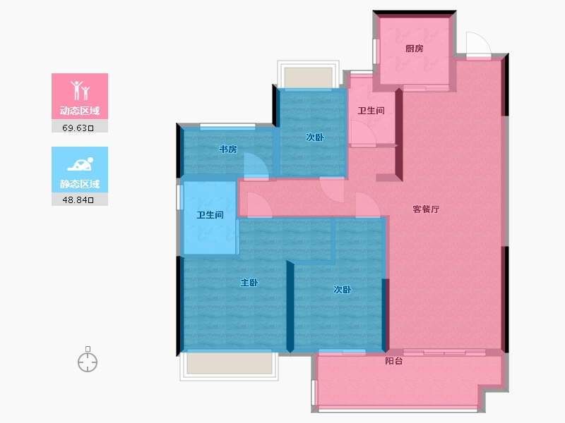 江苏省-淮安市-淮府-106.40-户型库-动静分区