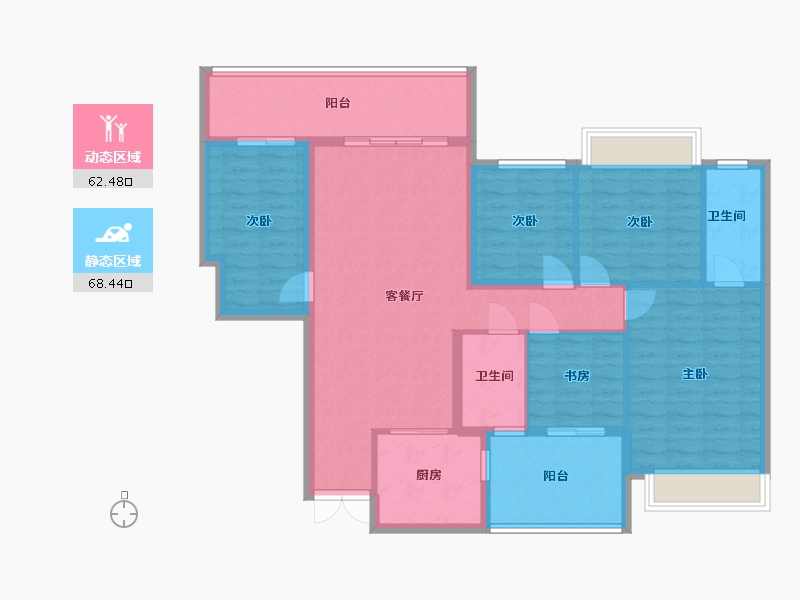 广西壮族自治区-河池市-国宾府-112.00-户型库-动静分区