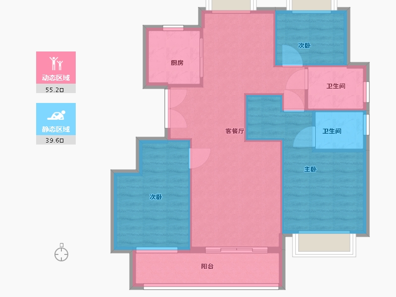 浙江省-衢州市-志城蓝湾-86.00-户型库-动静分区