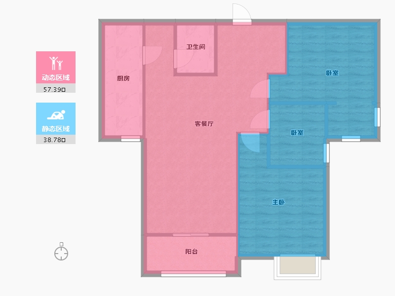 山西省-太原市-五龙湾府东天地-87.80-户型库-动静分区