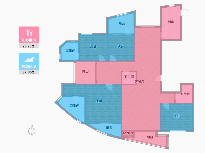 陕西省-西安市-陆港金海岸-170.00-户型库-动静分区