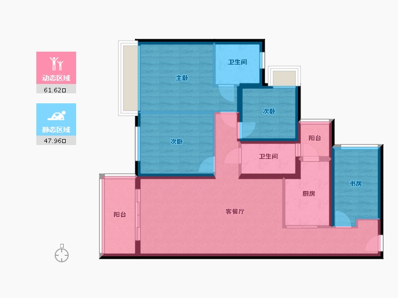 广东省-惠州市-龙光城北8期-93.60-户型库-动静分区