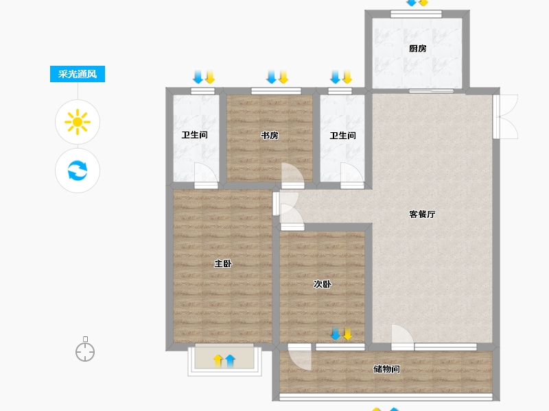 山东省-潍坊市-博裕学苑-101.00-户型库-采光通风