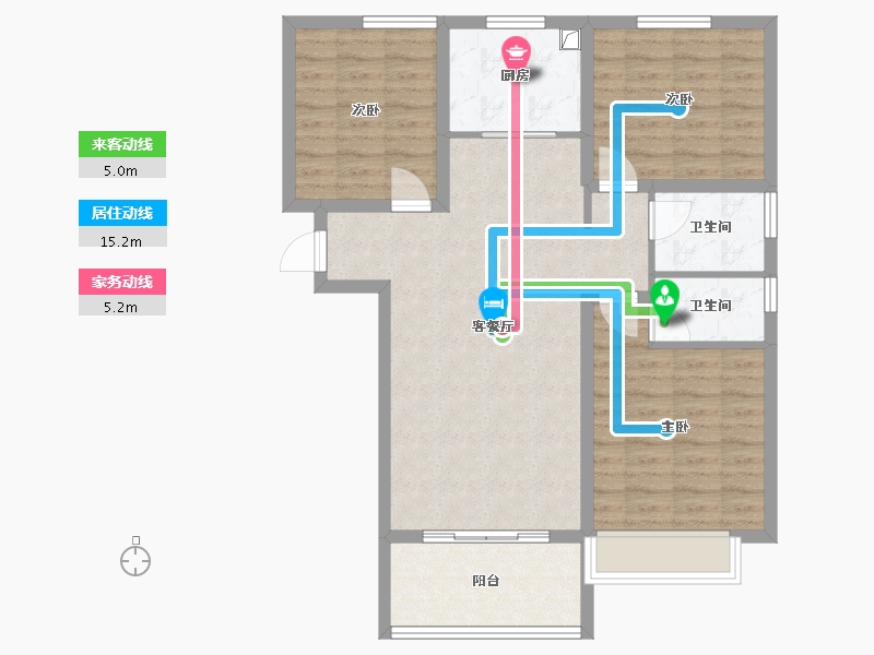 河北省-衡水市-温莎花园二期-88.00-户型库-动静线