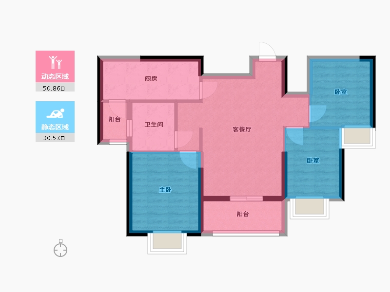 广西壮族自治区-南宁市-南宁恒大悦龙台-78.54-户型库-动静分区