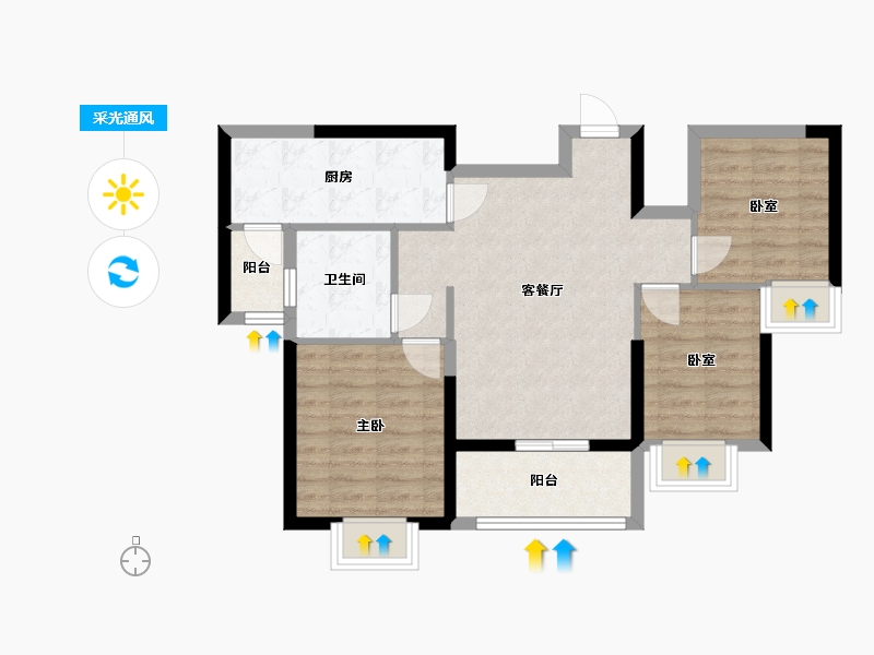 广西壮族自治区-南宁市-南宁恒大悦龙台-78.54-户型库-采光通风