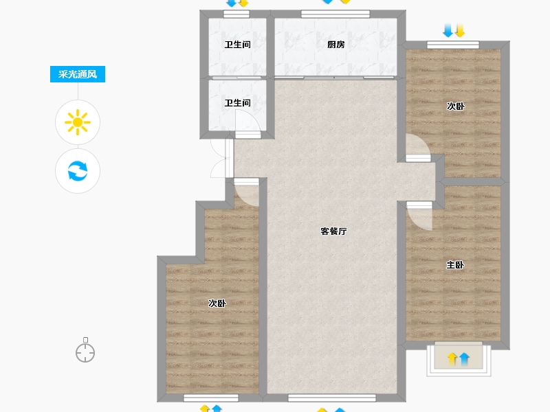 新疆维吾尔自治区-塔城地区-万象明珠-101.43-户型库-采光通风