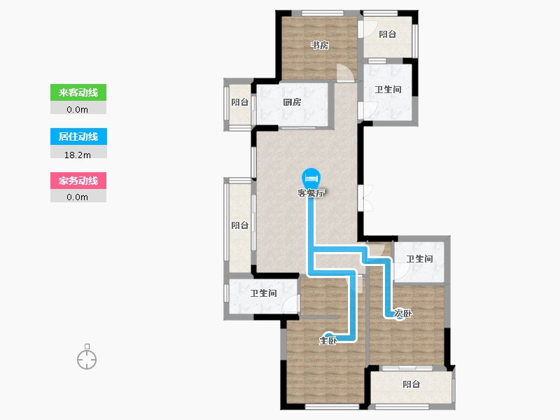 浙江省-杭州市-潮听名苑-112.00-户型库-动静线