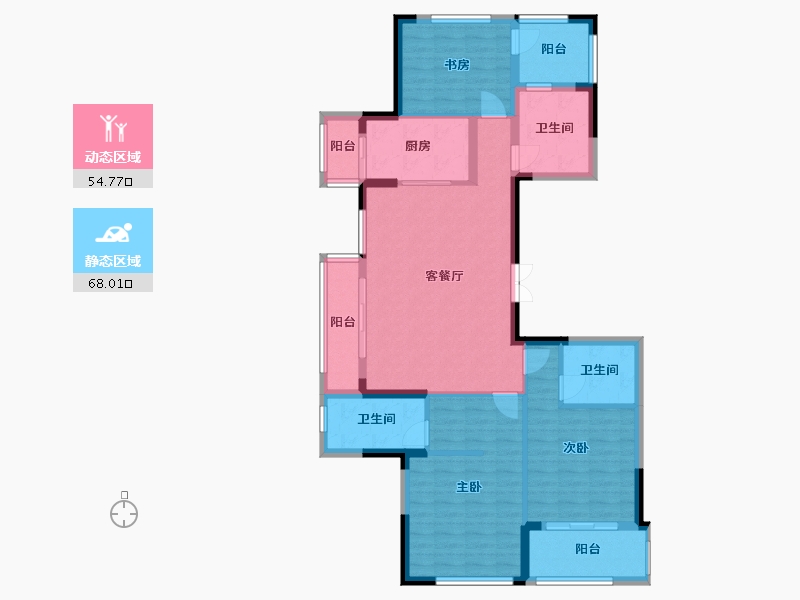 浙江省-杭州市-潮听名苑-112.00-户型库-动静分区