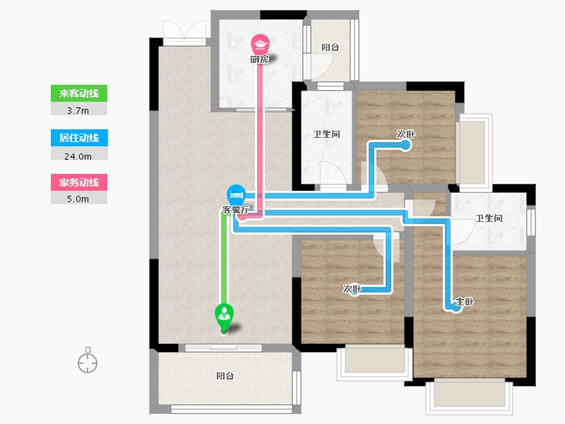 四川省-内江市-雄飞国际新城-94.40-户型库-动静线