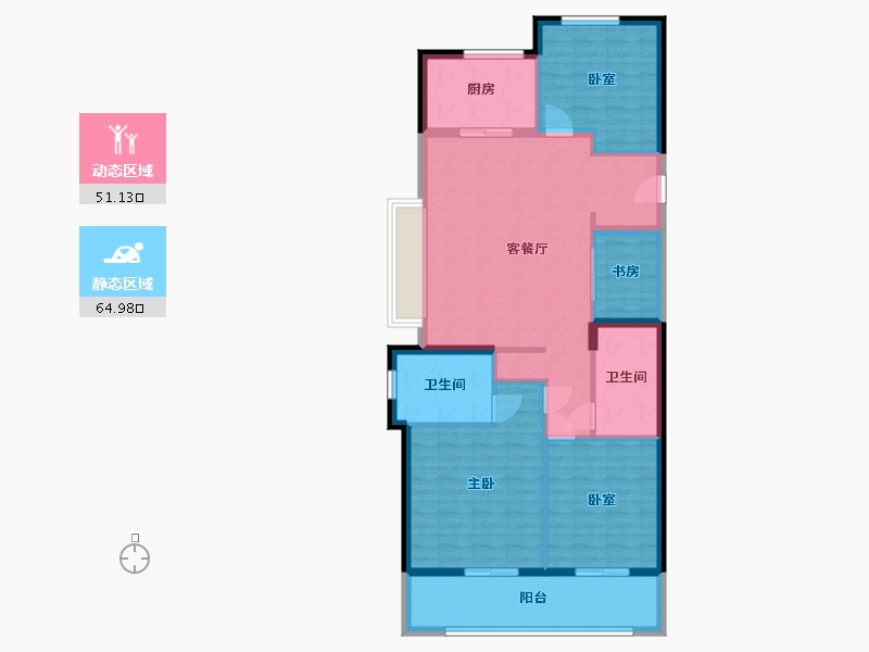 江苏省-无锡市-绿城诚园-105.00-户型库-动静分区