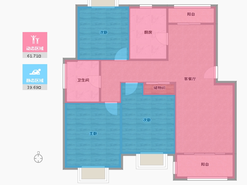 上海-上海市-裕鸿佳苑第一社区-90.00-户型库-动静分区