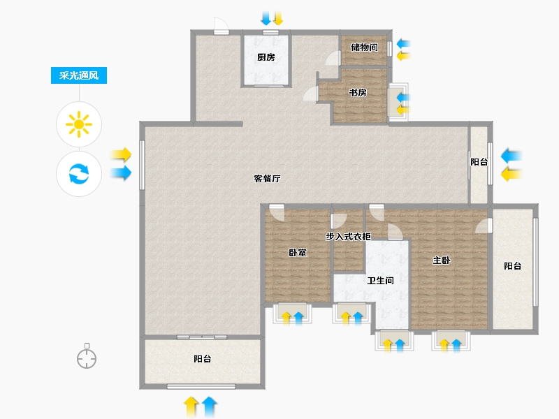 广东省-深圳市-深业紫麟山-174.40-户型库-采光通风