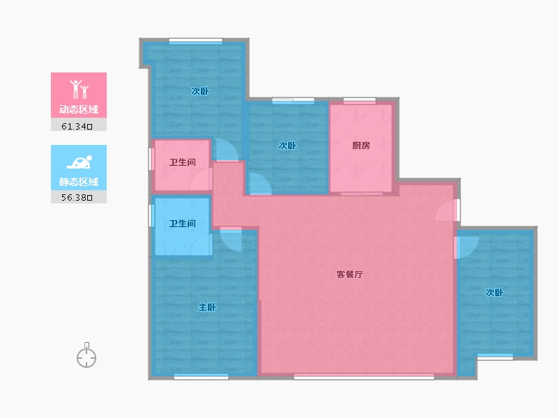 重庆-重庆市-珑景台-102.00-户型库-动静分区