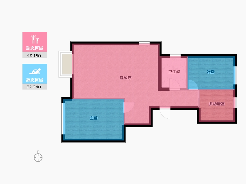 北京-北京市-南湖西园-71.20-户型库-动静分区