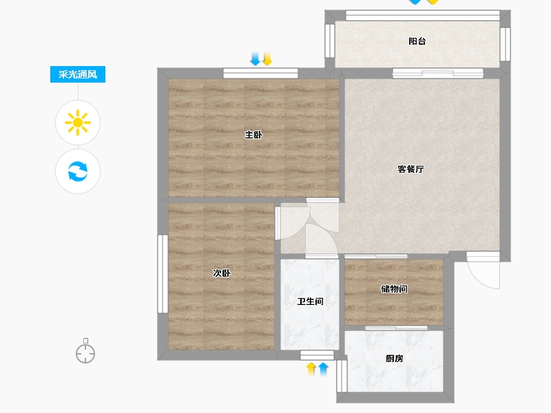 广东省-深圳市-益强居-54.40-户型库-采光通风