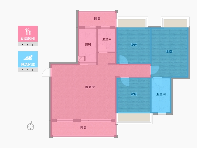 广西壮族自治区-南宁市-金耀御龙湾B区-88.00-户型库-动静分区