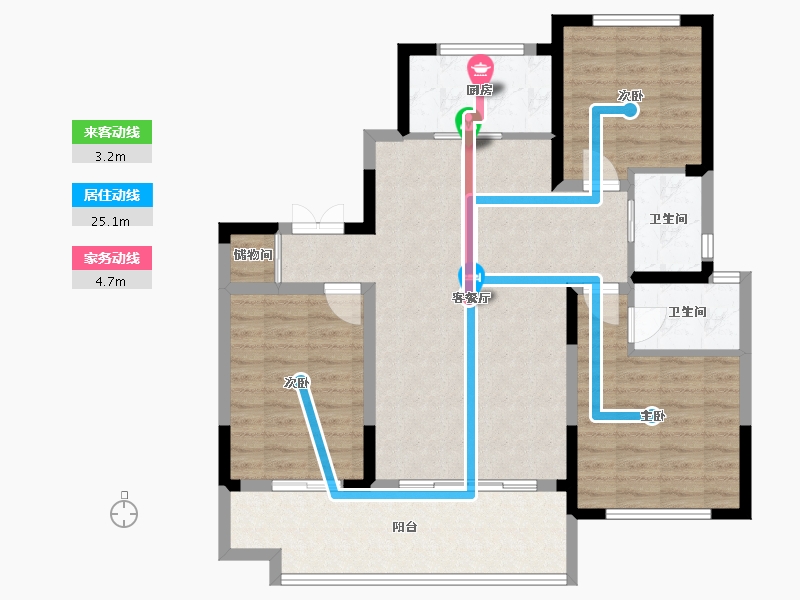 河南省-新乡市-黄池院子-100.47-户型库-动静线