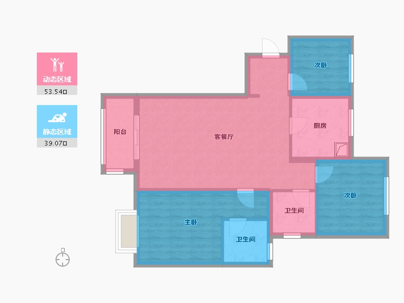 陕西省-咸阳市-万科大都会-88.00-户型库-动静分区