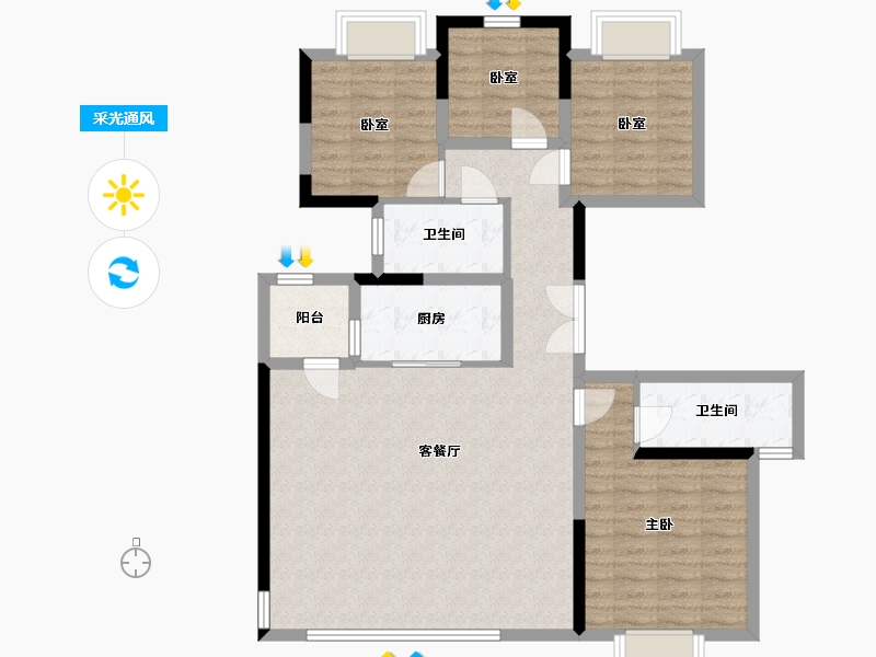 四川省-成都市-人居鎏林语-143.00-户型库-采光通风