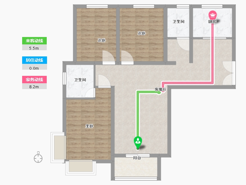 河南省-郑州市-登封市锦绣华庭-96.00-户型库-动静线