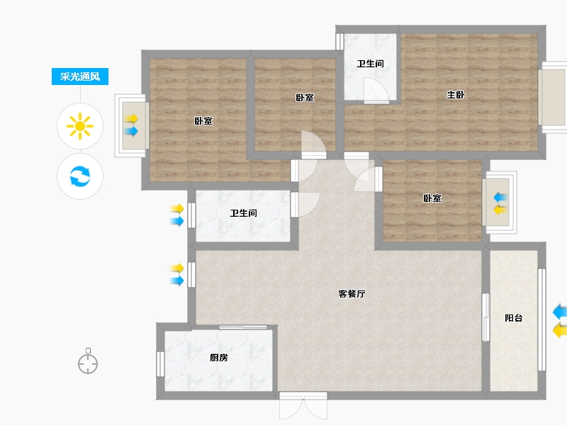 江苏省-镇江市-瑞鑫嘉园-112.00-户型库-采光通风