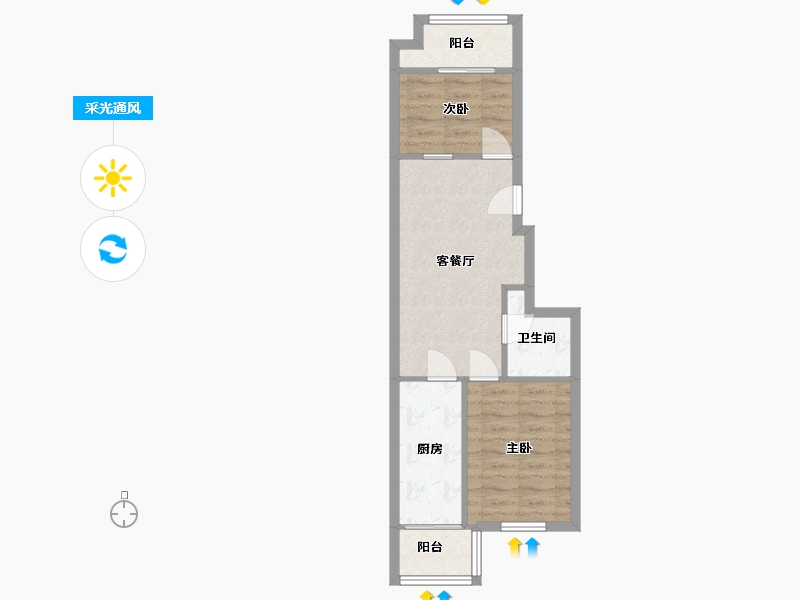 北京-北京市-北坞嘉园-51.20-户型库-采光通风