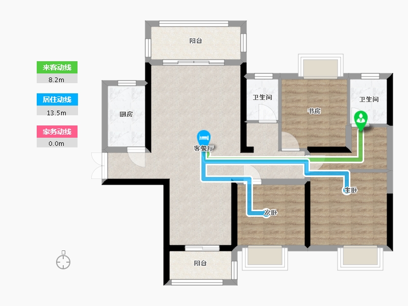 湖南省-岳阳市-天伦溪山府-95.09-户型库-动静线