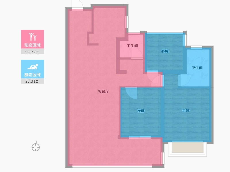 安徽省-合肥市-润城-84.00-户型库-动静分区