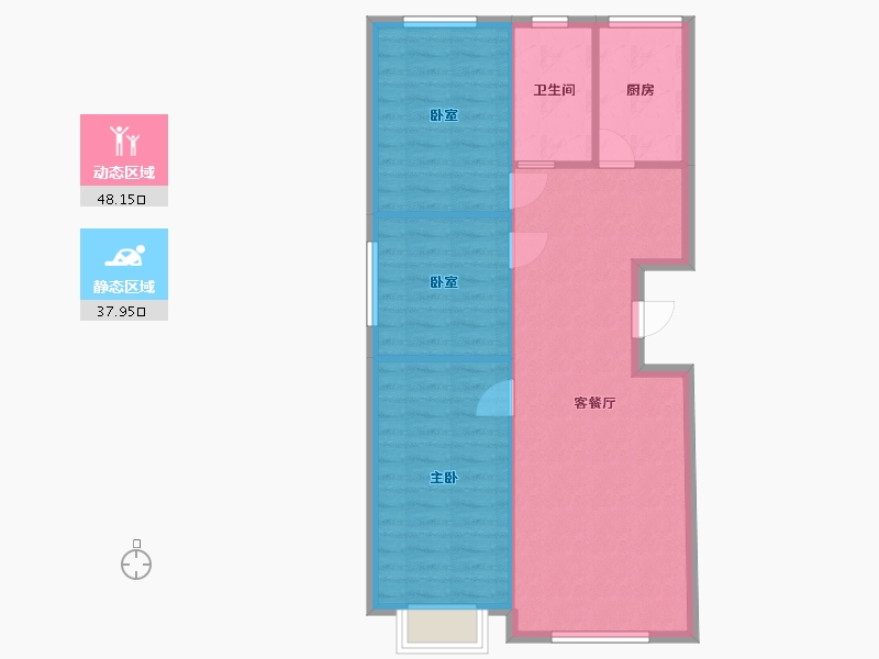 甘肃省-酒泉市-弘胜景苑-84.00-户型库-动静分区