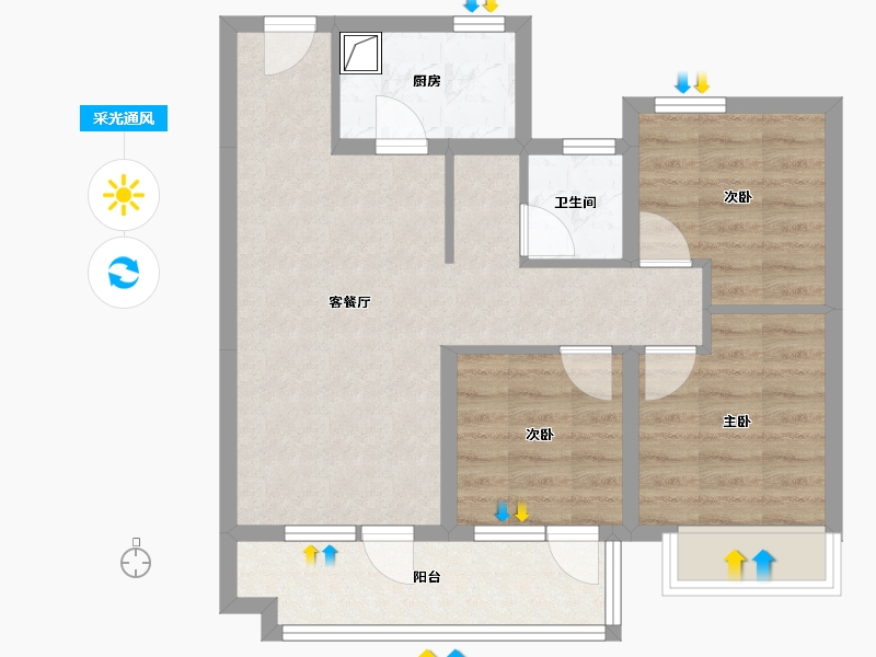 山东省-青岛市-中国铁建·海语城-71.20-户型库-采光通风