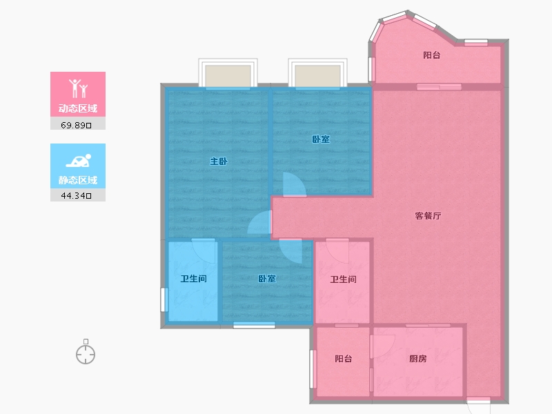 重庆-重庆市-学府居北-北苑-109.47-户型库-动静分区