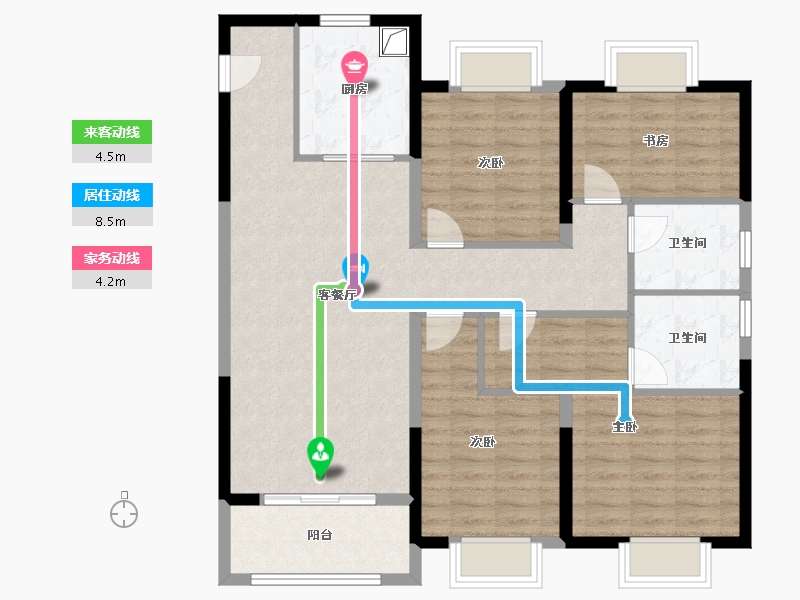 江苏省-苏州市-合颂兰亭花园-103.20-户型库-动静线