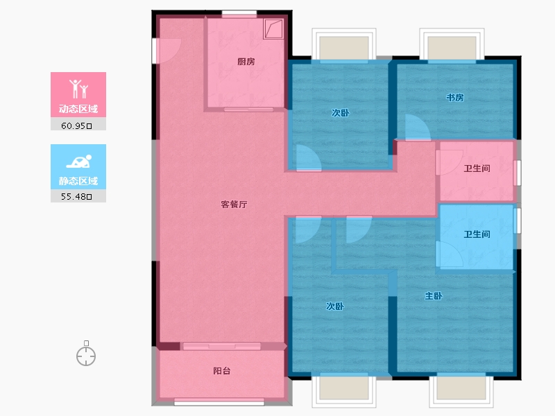 江苏省-苏州市-合颂兰亭花园-103.20-户型库-动静分区