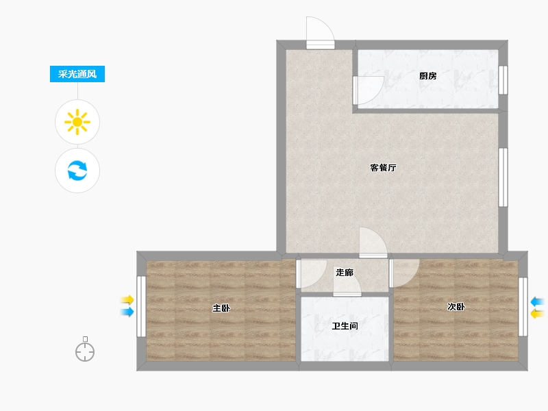 北京-北京市-春风雅筑-69.60-户型库-采光通风