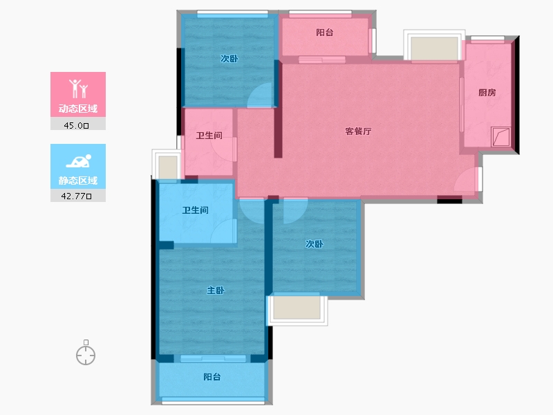 福建省-福州市-中铁城江督府-77.61-户型库-动静分区