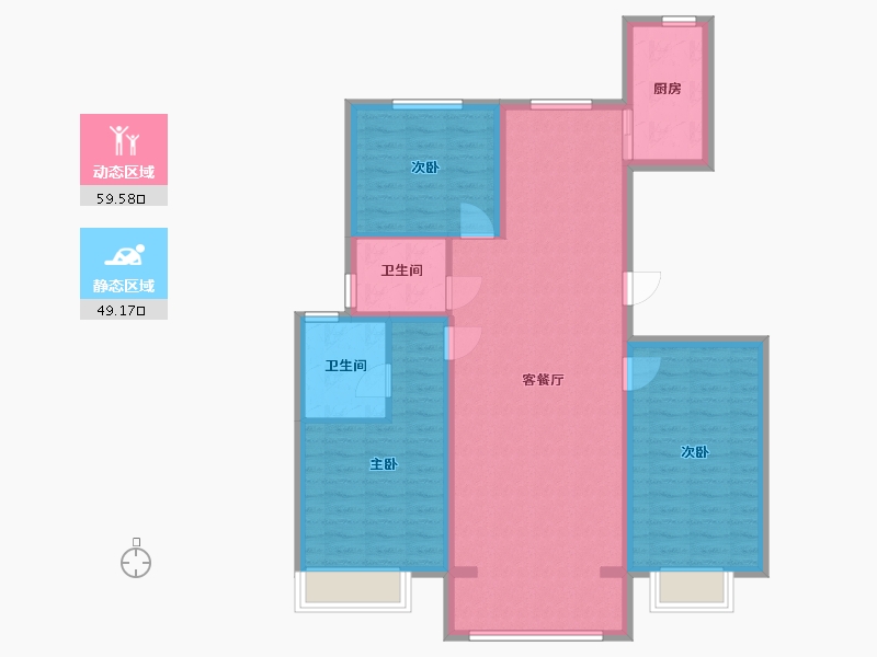 内蒙古自治区-乌兰察布市-海新华府-101.00-户型库-动静分区