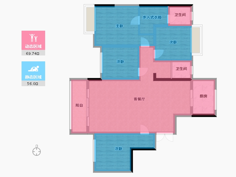 湖南省-怀化市-北城名邸-113.21-户型库-动静分区