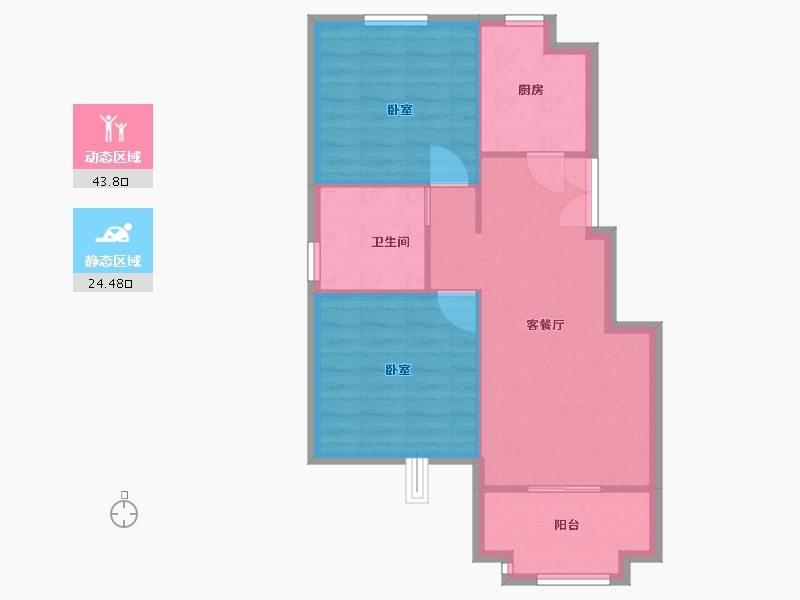 天津-天津市-荣盛锦绣学府-61.91-户型库-动静分区