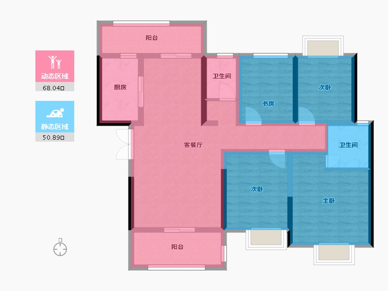 湖南省-邵阳市-邵东一号-112.80-户型库-动静分区