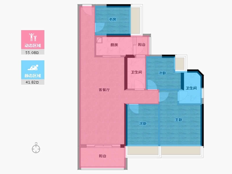 广东省-江门市-汇银江南富湾-96.00-户型库-动静分区