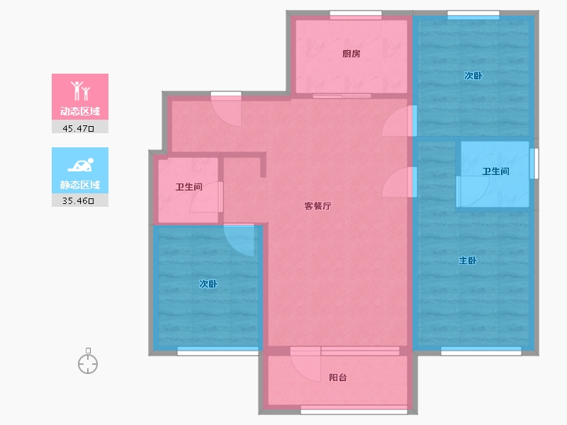 辽宁省-沈阳市-金地融峯范-84.80-户型库-动静分区