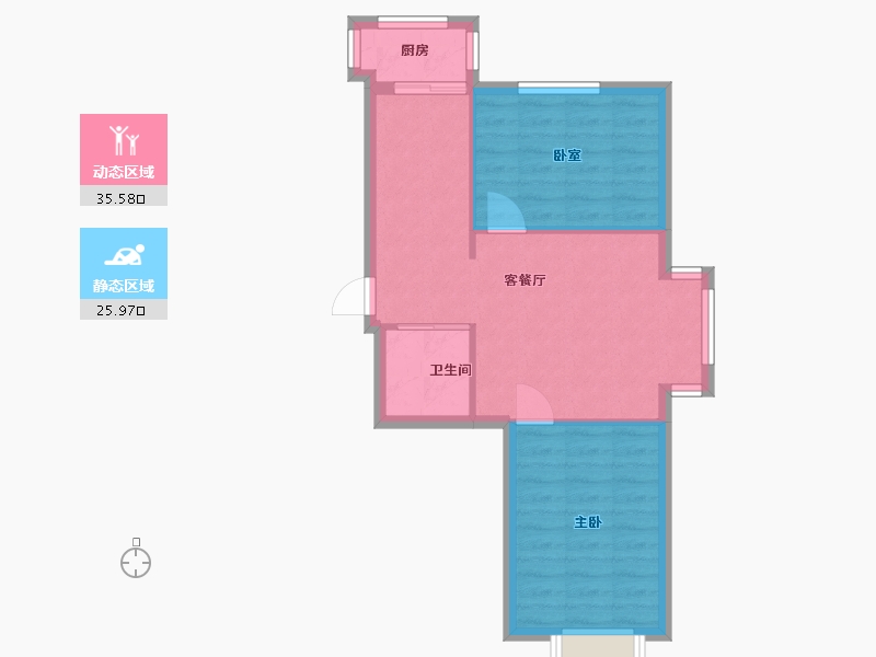 辽宁省-沈阳市-富云新都-西区-71.13-户型库-动静分区