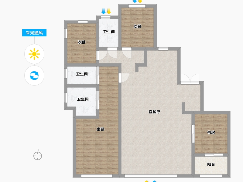 浙江省-宁波市-槐树路256号-156.80-户型库-采光通风