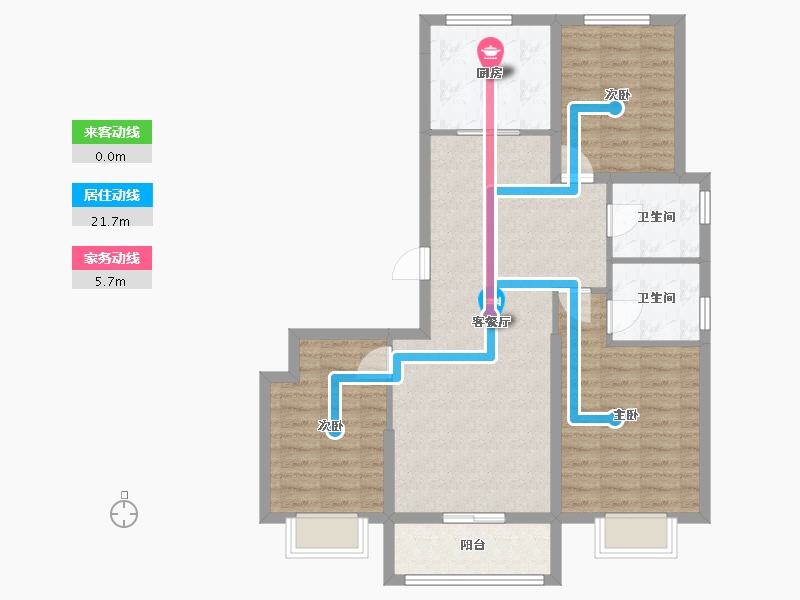 山西省-吕梁市-绿城广场-109.24-户型库-动静线